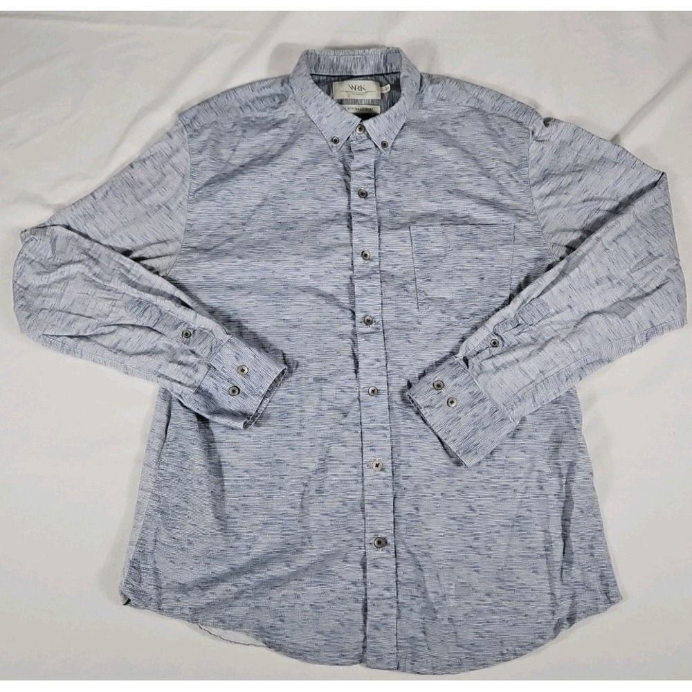 WRK The‎ Reworked Shirt Mens Large Button Down Long Sleeve Blue